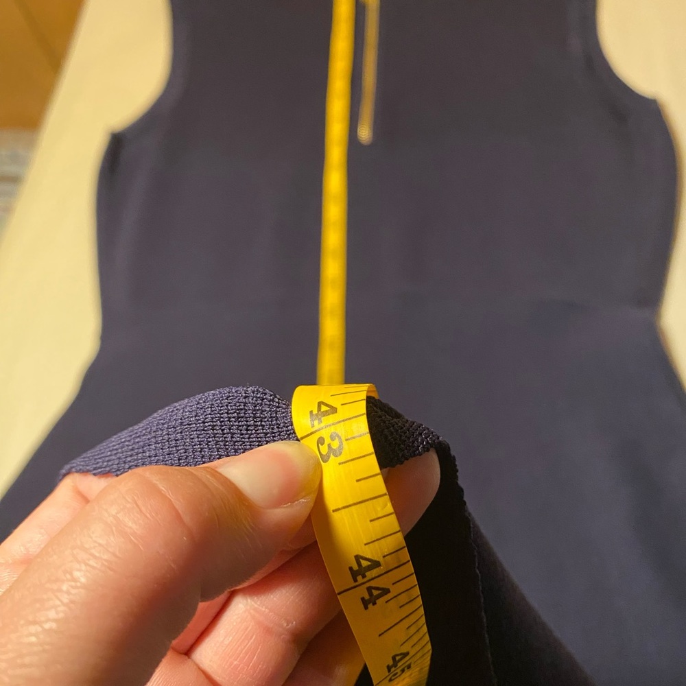 ELIZA J KNIT FIT & FLARE DRESS, SIZE L Navy Dark Blue Gold Zipper - Picture 15 of 15